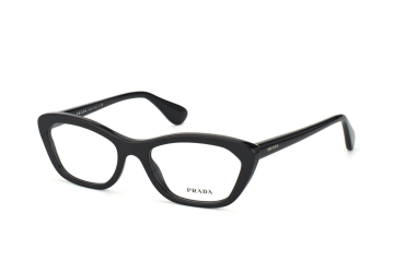 Prada PR 03Qv 1Ab1O1, Trapezoid Brillen, Schwarz
