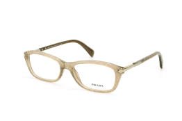Prada PR 04Pv Jaw1O1, Oval Brillen, Hellbraun