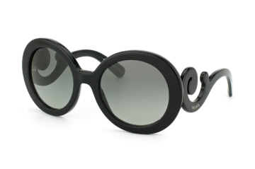 Prada PR 27Ns 1Ab3M1, Round Sonnenbrillen, Schwarz