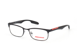 Prada Sport PS 54Dv 1Bo1O1, Oval Brillen, Schwarz