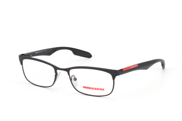 Prada Sport PS 54Dv 1Bo1O1, Oval Brillen, Schwarz
