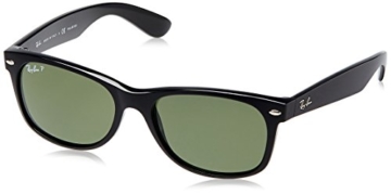 Ray Ban Unisex Sonnenbrille New Wayfarer, Gr. Large (Herstellergröße: 55), Schwarz (schwarz 901/58) - 1