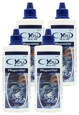 CYOU All-In-One Premium Pflegemittel für weiche Kontaktlinsen, Sparpack, 4 x 360 ml - 1