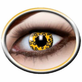 Eyecatcher Color Fun, Farbige Kontaktlinsen, Gelber Leopard, Jahreslinsen weich, 2 Stück / BC 8.6 mm / DIA 14.5 mm / 0.00 Dioptrien - 1