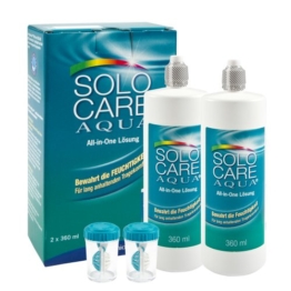 Solocare Aqua Pflegemittel für weiche Kontaktlinsen, Doppelpack, 2 x 360 ml - 1