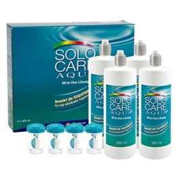 Solocare Aqua Pflegemittel Systempack (4 x 360ml) für weiche Kontaktlinsen - 1