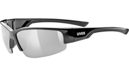 Uvex Erwachsene Sportsonnenbrille Sportstyle 215, Black/Lens Litemirror Silver, One Size, 5306172216 - 1